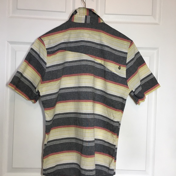 VOLCOM Horzy Short Sleeve Slim Fit Button Shirt - Picture 2 of 7